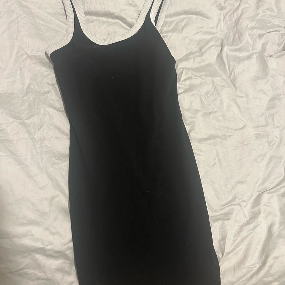 Vici Black Dress with White Accents
